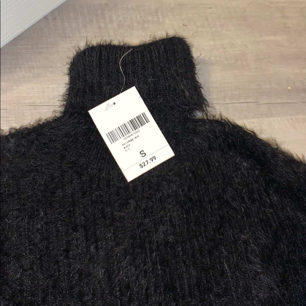 Forever 21 Faux Fur Black Sweater Dress 3 for 30